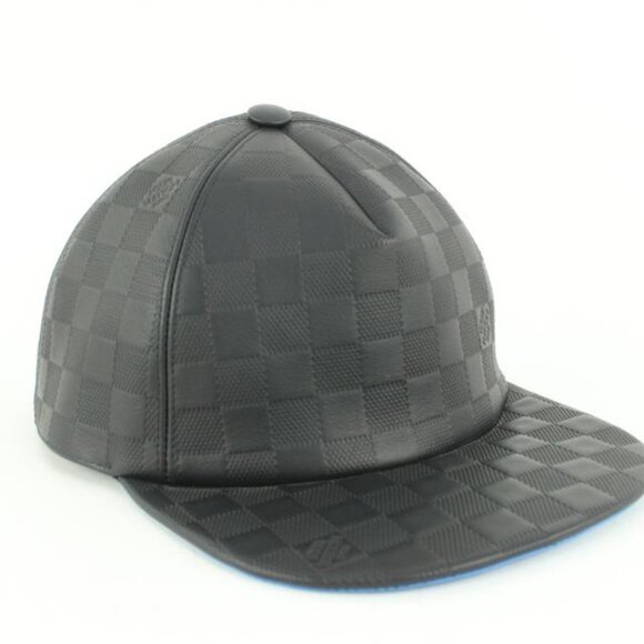Louis Vuitton 21FW Black x Blue Leather Damier Infini Baseball Cap Hat 16lv45 main image 10